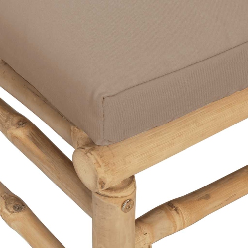 vidaXL Garden Footstool with Taupe Cushion Bamboo