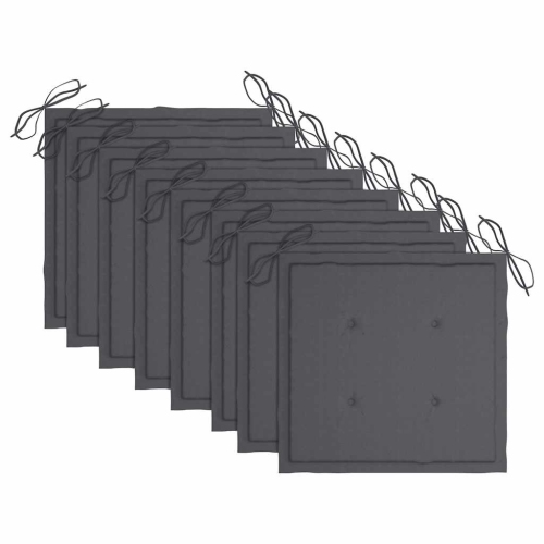 Chaises de jardin empilables vidaXL avec coussins 8 pièces en teck massif