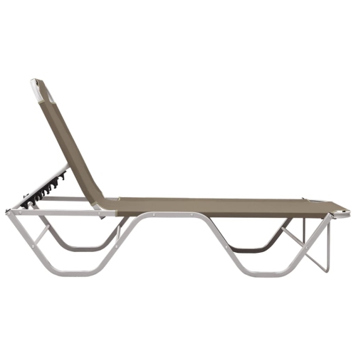 vidaXL Sun Lounger Aluminium and Textilene Taupe