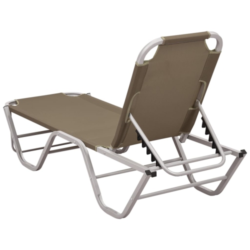 vidaXL Sun Lounger Aluminium and Textilene Taupe
