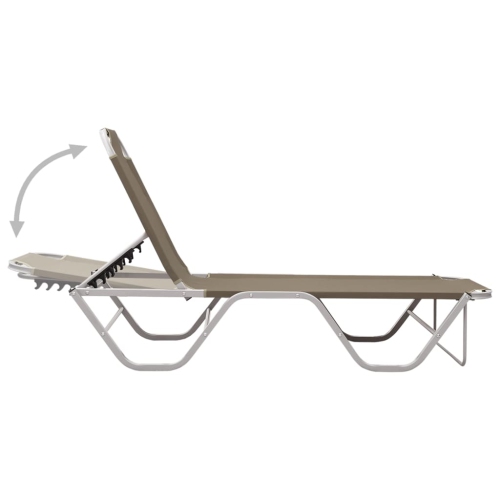 vidaXL Sun Lounger Aluminium and Textilene Taupe