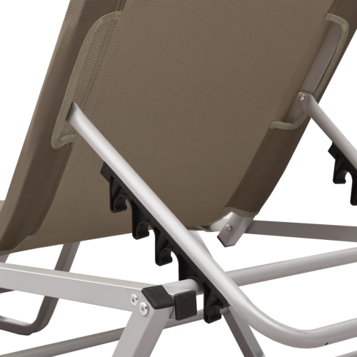 vidaXL Sun Lounger Aluminium and Textilene Taupe