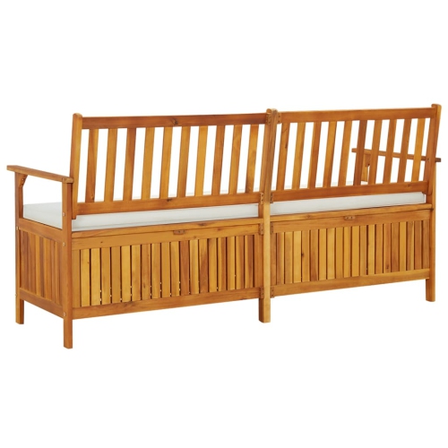 Banc de rangement avec coussin en bois d'acacia massif 170&nbsp;cm de vidaXL