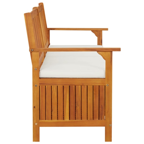 Banc de rangement avec coussin en bois d'acacia massif 170&nbsp;cm de vidaXL
