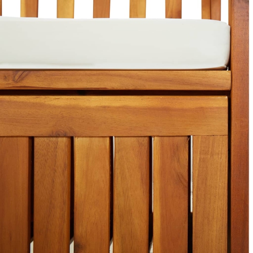 Banc de rangement avec coussin en bois d'acacia massif 170&nbsp;cm de vidaXL