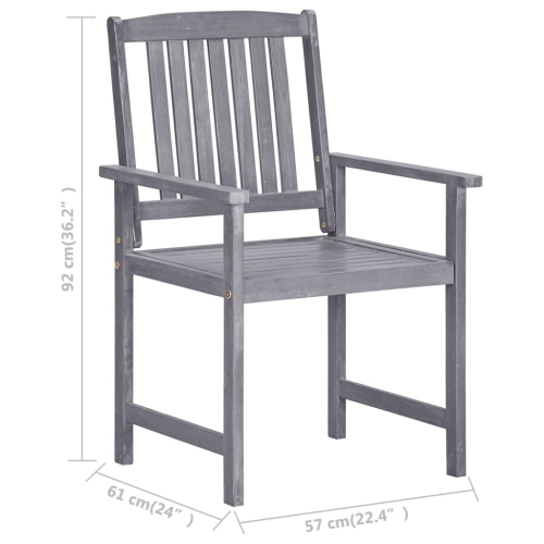 vidaXL Garden Chairs 4 pcs Solid Acacia Wood Grey