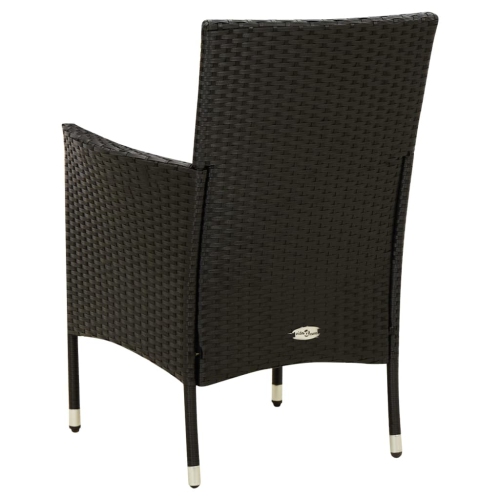 vidaXL Garden Chairs with Cushions 2 pcs Poly Rattan Black
