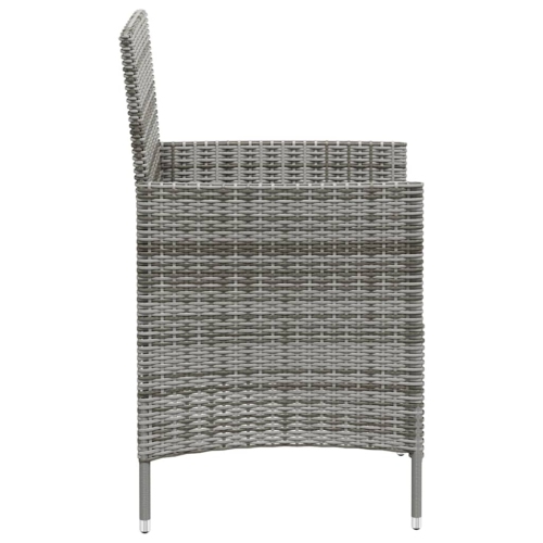 Chaises de jardin vidaXL avec coussins 4 pièces en poly rotin gris