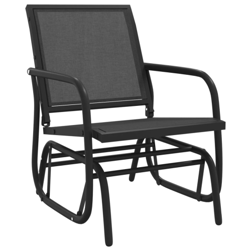 Fauteuil coulissant de jardin de vidaXL - Noir 61x76x87&nbsp;cm textilène et acier