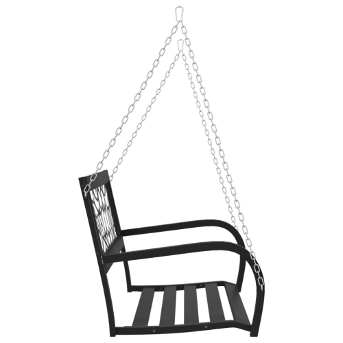 vidaXL Garden Swing Bench 125 cm Steel and Plastic Black