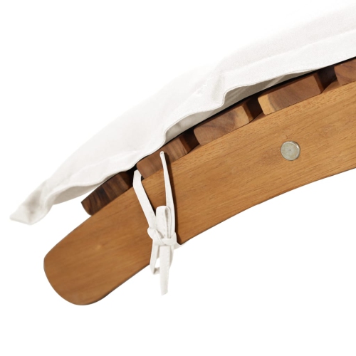 vidaXL Sun Lounger with Cushion Solid Acacia Wood Cream