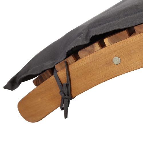 vidaXL Sun Lounger with Cushion Solid Acacia Wood Dark Grey