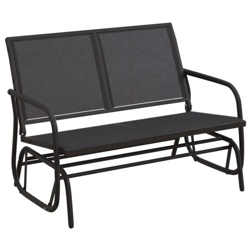 vidaXL 3 Piece Garden Glider Lounge Set Black Textilene and Steel