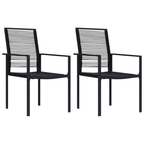 vidaXL Garden Chairs 2 pcs PVC Rattan Black