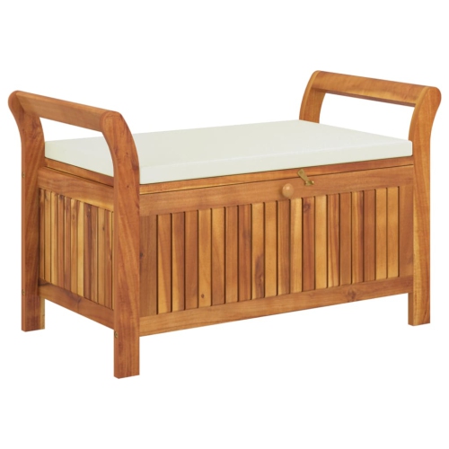 vidaXL Garden Storage Bench with Cushion 91 cm Solid Wood Acacia