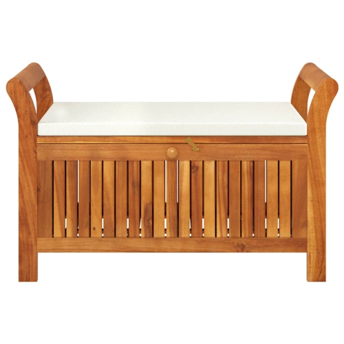 vidaXL Garden Storage Bench with Cushion 91 cm Solid Wood Acacia