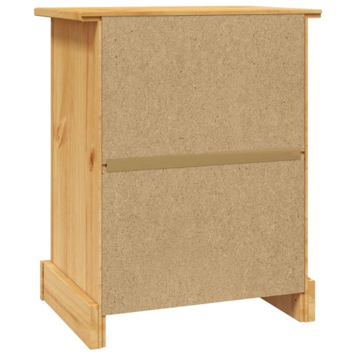 vidaXL Bedside Cabinet with 1 Drawer & 1 Door, Solid Pine Wood, 20.9''x15.4''x26'', Natural Finish