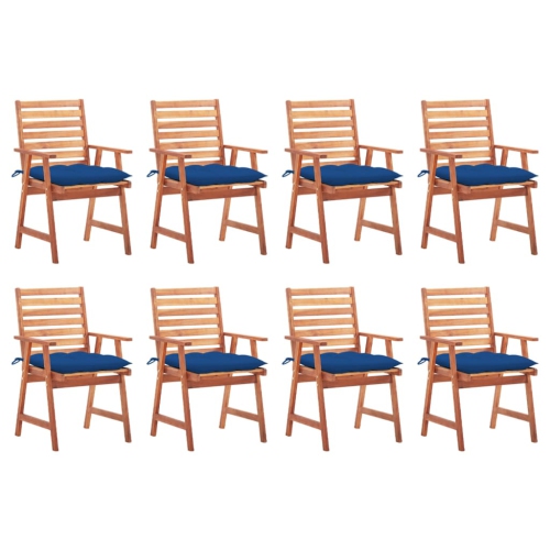 VIDAXL  Outdoor Dining Chairs 8 PCs With Cushions Solid Acacia Wood