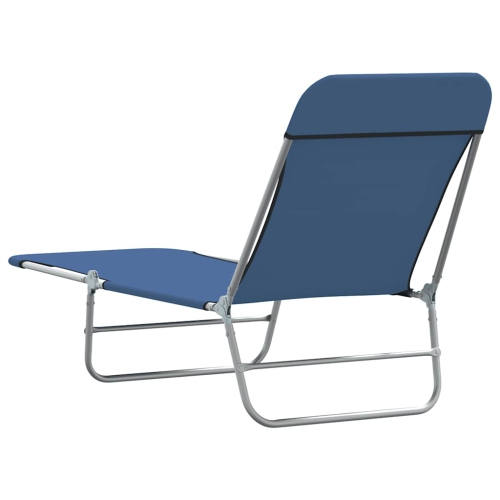 vidaXL Folding Sun Loungers 2 pcs Steel and Fabric Blue