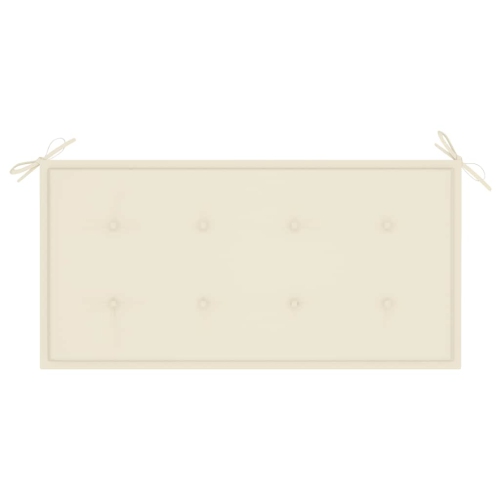 vidaXL Garden Bench with Cream Cushion 112 cm Solid Teak Wood