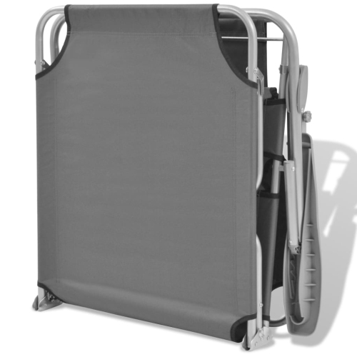 vidaXL Sun Lounger with Canopy Steel Grey