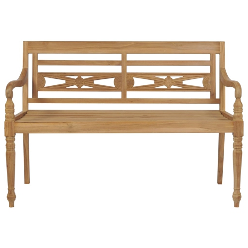 vidaXL Batavia Bench with Taupe Cushion 120 cm Solid Teak Wood