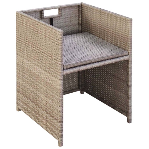 Chaises de jardin vidaXL 2 pièces avec coussins poly rotin beige