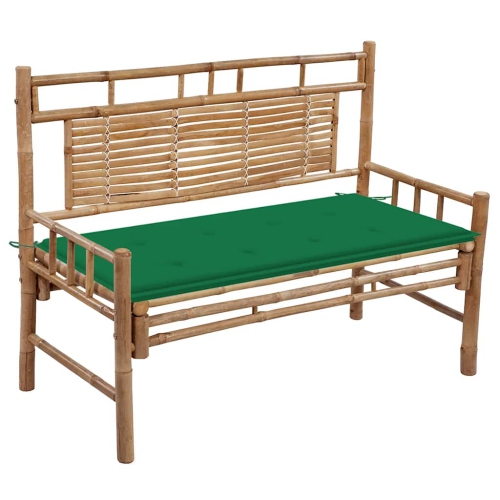 VIDAXL  Garden Bench With Cushion 120 Cm Bamboo