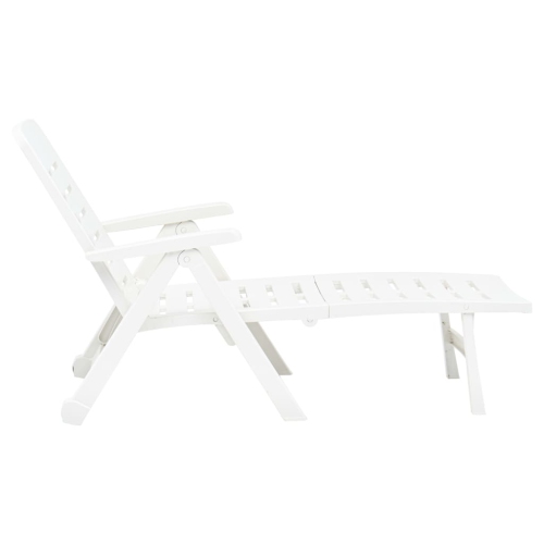 vidaXL Folding Sun Lounger Plastic White