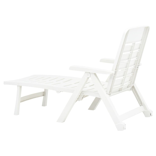 vidaXL Folding Sun Lounger Plastic White