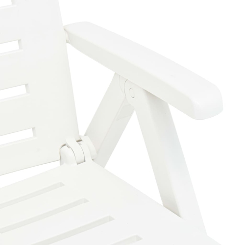 vidaXL Folding Sun Lounger Plastic White