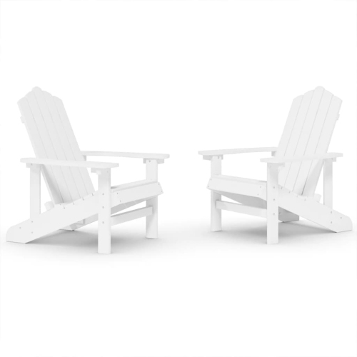 VIDAXL  Garden Adirondack Chairs 2 PCs HDpe In White