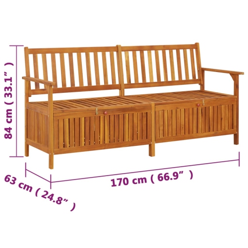 vidaXL Storage Bench 170 cm Solid Wood Acacia