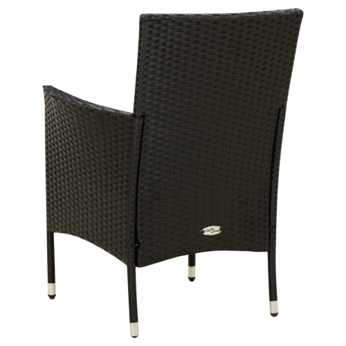vidaXL Garden Chairs with Cushions 2 pcs Poly Rattan Black