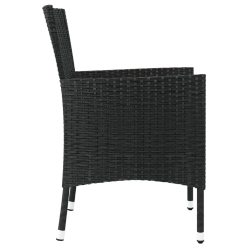 Chaises de jardin vidaXL avec coussins 4 pièces en poly rotin noir