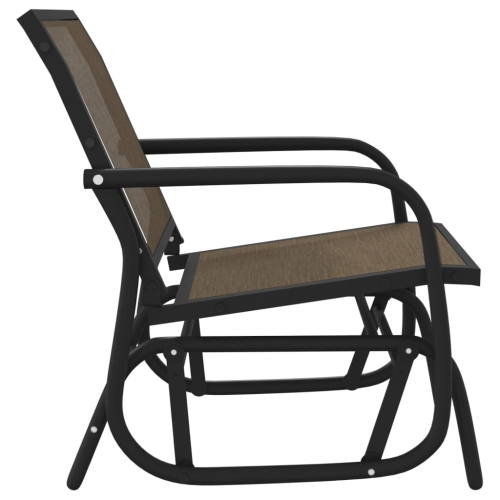 Fauteuil coulissant de jardin 2 pièces brun 61x76x87 cm textilène et acier
