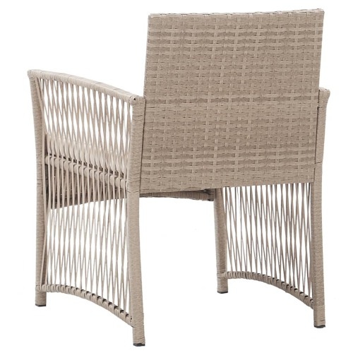 vidaXL Garden Armchairs with Cushions 2 pcs Beige Poly Rattan