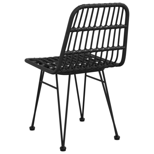 vidaXL Garden Chairs 2 pcs Black 48x62x84 cm PE Rattan
