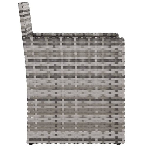 vidaXL Garden Armchair with Cushion Grey Poly Rattan