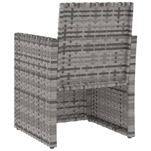 vidaXL Garden Armchair with Cushions Grey Poly Rattan