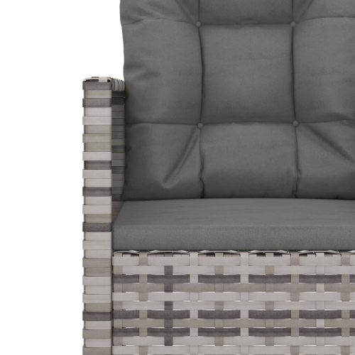 vidaXL Garden Armchair with Cushions Grey Poly Rattan