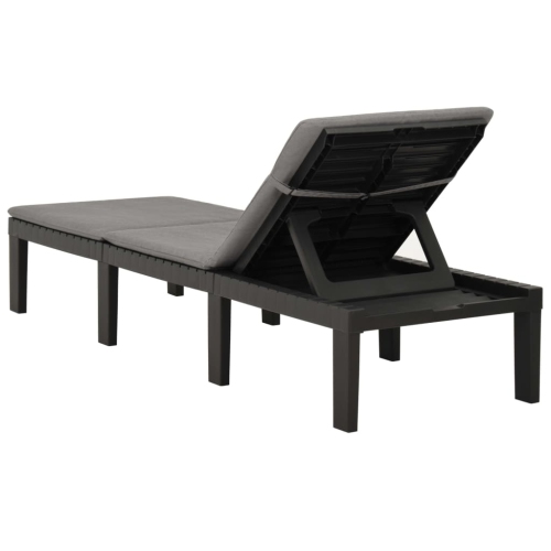 vidaXL Sun Lounger with Cushion Plastic Anthracite