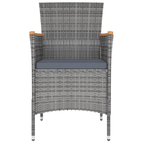 vidaXL Garden Dining Chairs 4 pcs Poly Rattan Grey