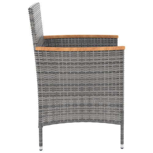 vidaXL Garden Dining Chairs 4 pcs Poly Rattan Grey