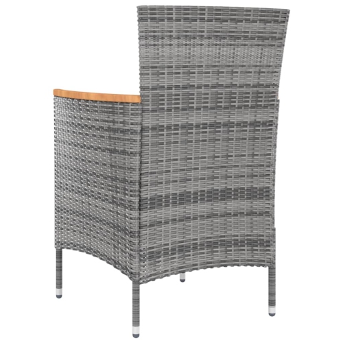 vidaXL Garden Dining Chairs 4 pcs Poly Rattan Grey