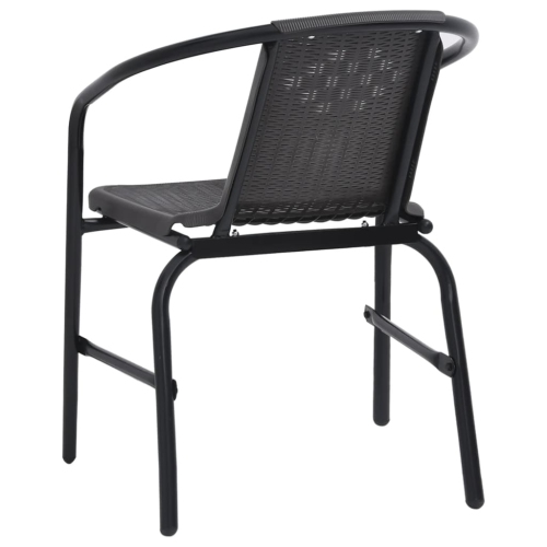 vidaXL Garden Chairs 4 pcs Plastic Rattan and Steel 110 kg