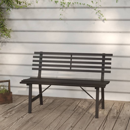 vidaXL Garden Bench 110 cm Steel Black