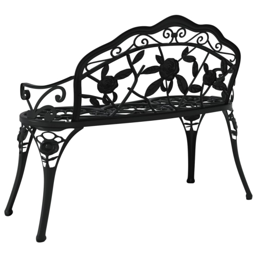 vidaXL Garden Bench 100 cm Cast Aluminium Black