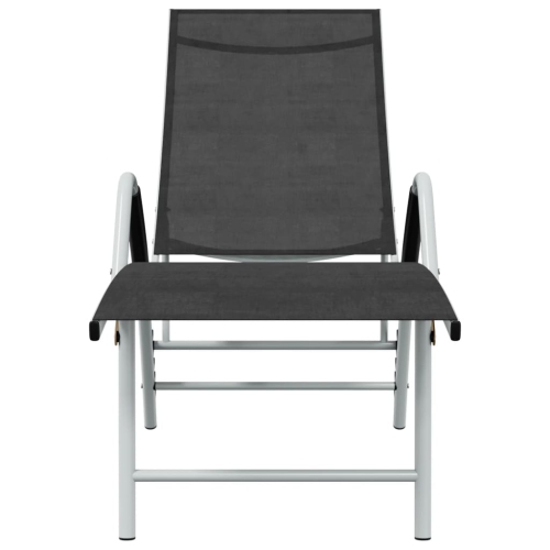 vidaXL Sun Lounger Textilene and Aluminium Black
