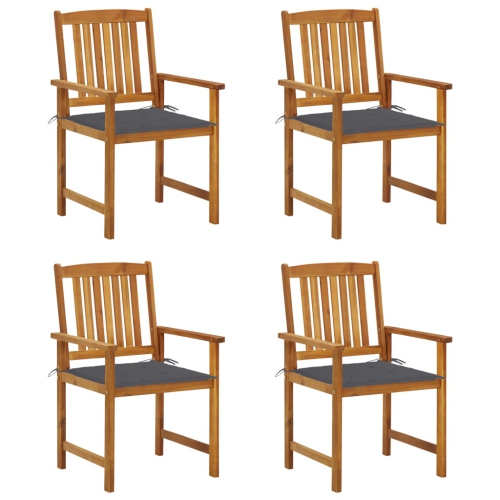 vidaXL Garden Chairs with Cushions 4 pcs Solid Acacia Wood